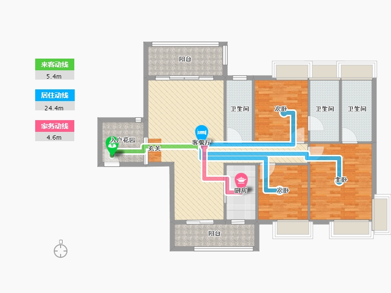 湖南省-郴州市-学府华庭-109.65-户型库-动静线