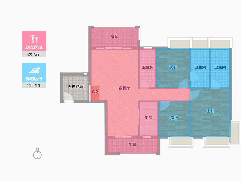 湖南省-郴州市-学府华庭-109.65-户型库-动静分区