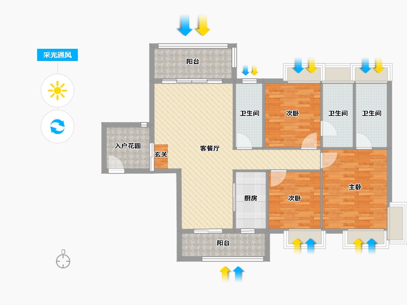 湖南省-郴州市-学府华庭-109.65-户型库-采光通风