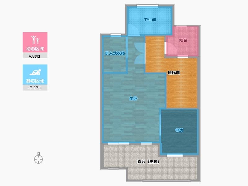 辽宁省-大连市-卡纳意乡-70.83-户型库-动静分区