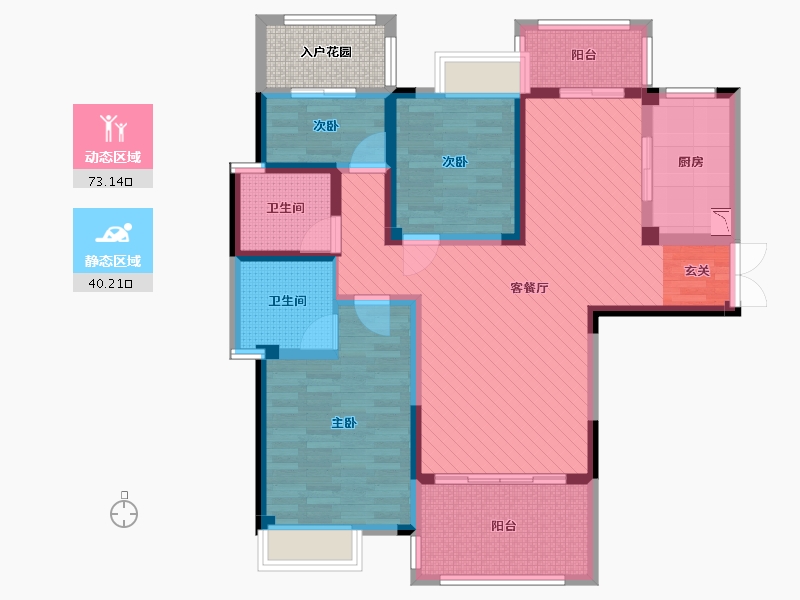 湖南省-永州市-佳信御珑湾-102.23-户型库-动静分区