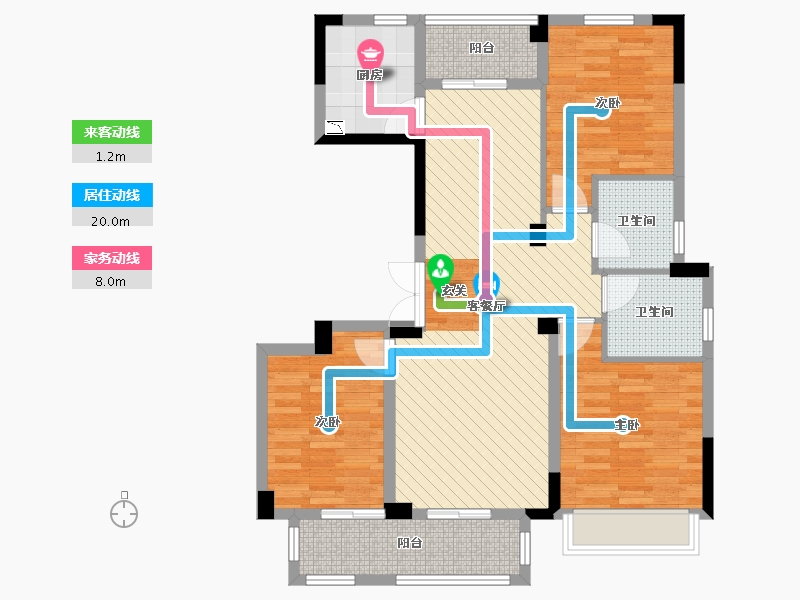 浙江省-湖州市-上邻世家-94.65-户型库-动静线