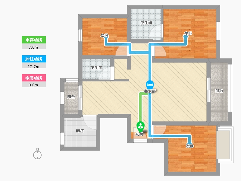 山西省-临汾市-郭家庄社区楼后巷-71.13-户型库-动静线