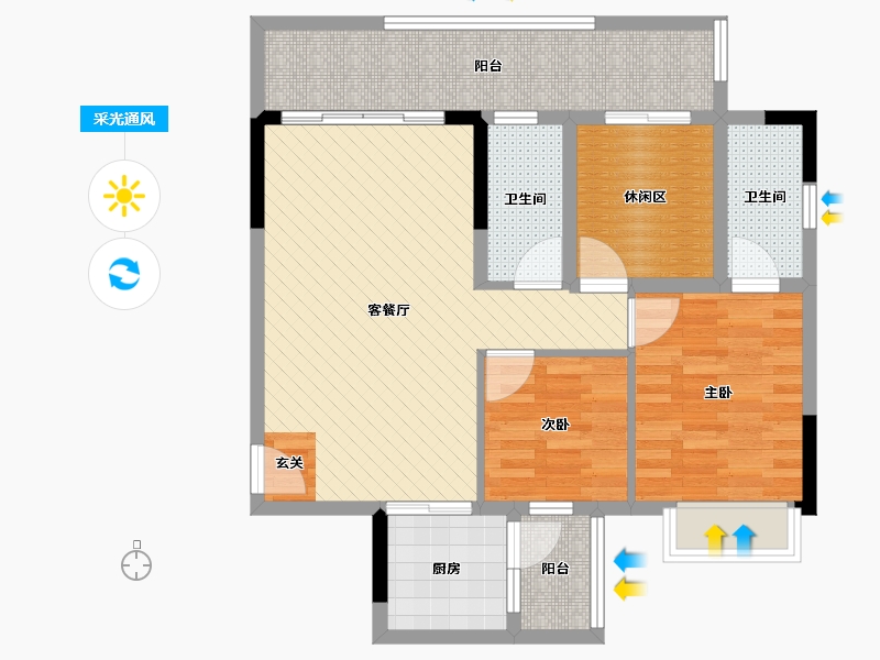 广东省-肇庆市-江南名庭-79.80-户型库-采光通风