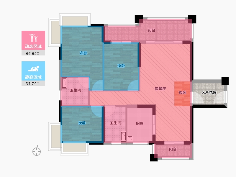 广东省-佛山市-欧浦花城-94.17-户型库-动静分区