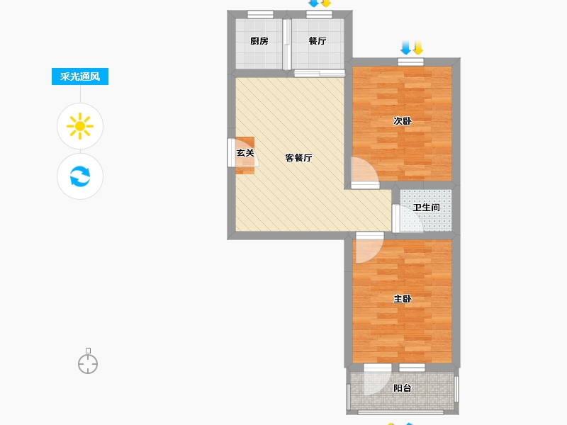 福建省-福州市-金城住宅小区-25栋-49.35-户型库-采光通风