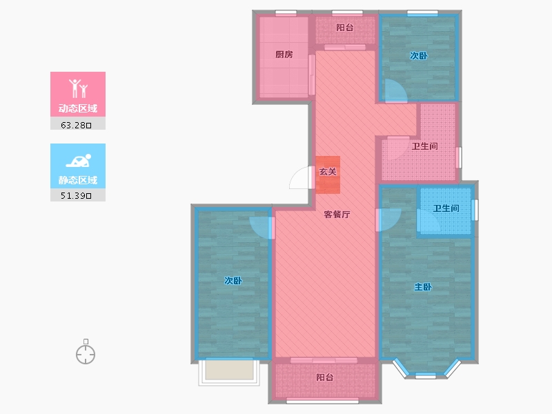 山东省-东营市-万通海欣盈园-100.14-户型库-动静分区