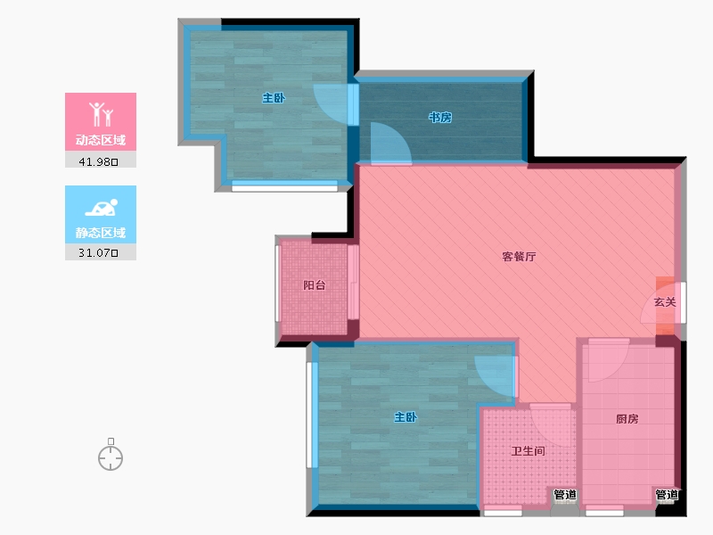 广西壮族自治区-南宁市-阳光城丽景湾-65.00-户型库-动静分区