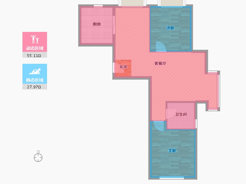 浙江省-杭州市-锦都家园-74.49-户型库-动静分区