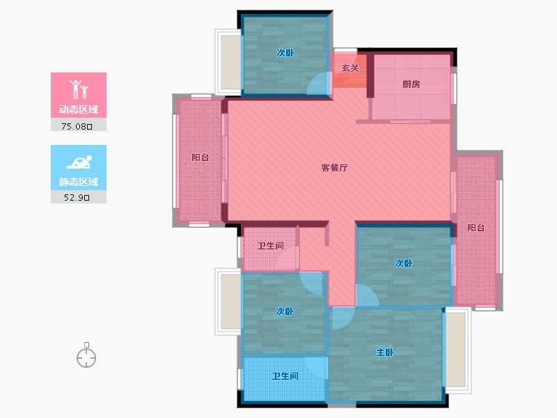 广西壮族自治区-玉林市-新世纪豪园-113.23-户型库-动静分区