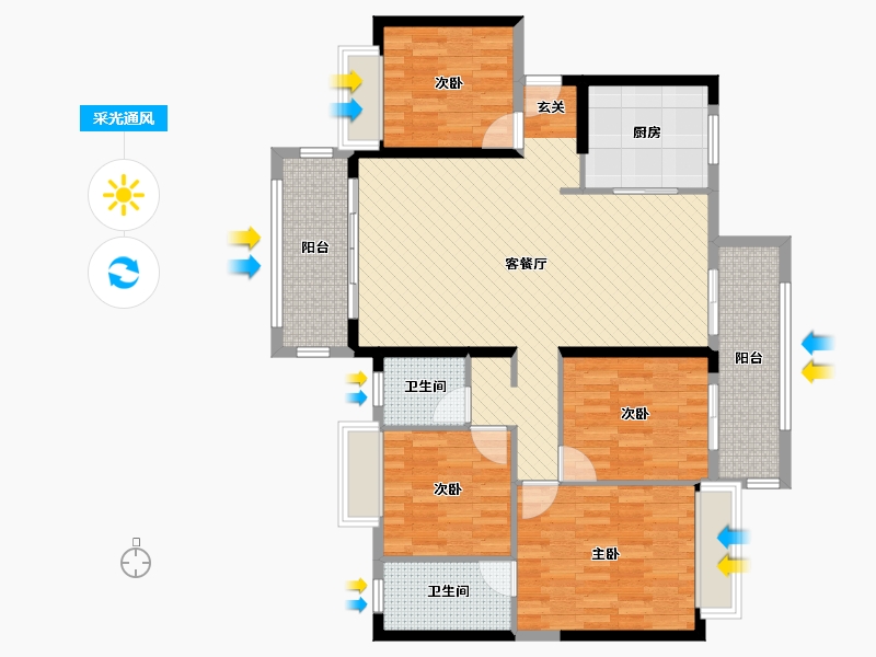 广西壮族自治区-玉林市-新世纪豪园-113.23-户型库-采光通风