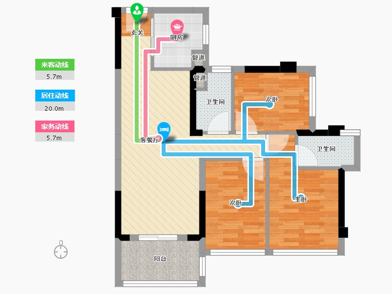 广东省-肇庆市-君汇熙庭-66.19-户型库-动静线