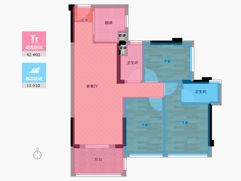 广东省-肇庆市-君汇熙庭-66.19-户型库-动静分区