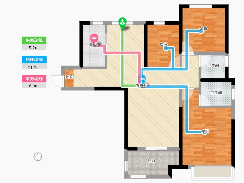 河南省-郑州市-名门翠园-87.92-户型库-动静线