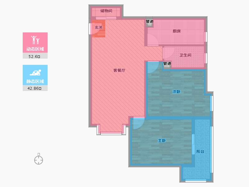 陕西省-西安市-尚荣小区-84.29-户型库-动静分区