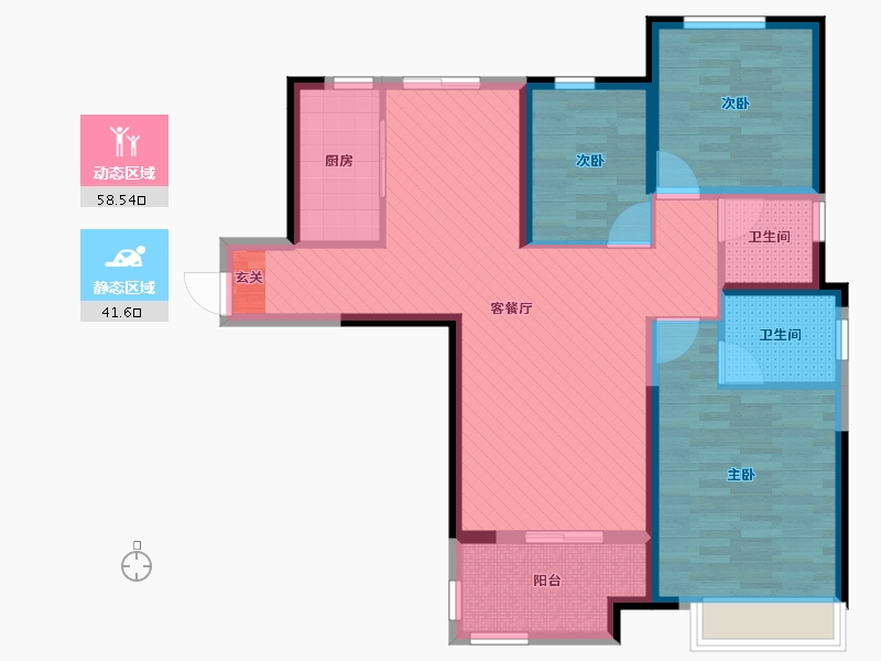 河南省-郑州市-名门翠园-87.92-户型库-动静分区