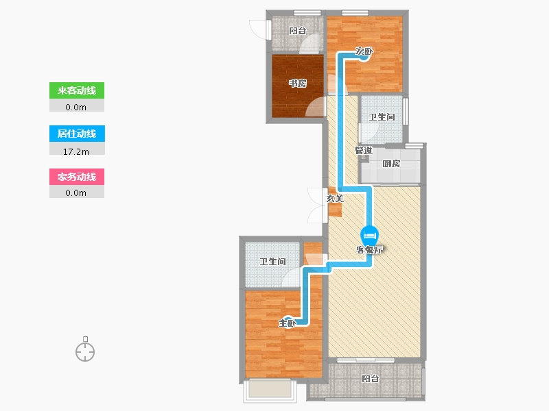 浙江省-绍兴市-绿城兰园-88.00-户型库-动静线