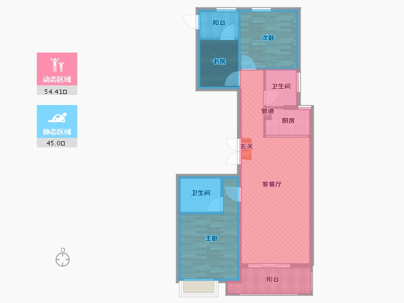 浙江省-绍兴市-绿城兰园-88.00-户型库-动静分区