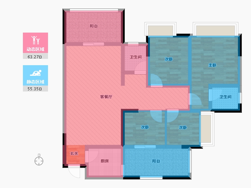 浙江省-嘉兴市-丽水尚城-102.49-户型库-动静分区