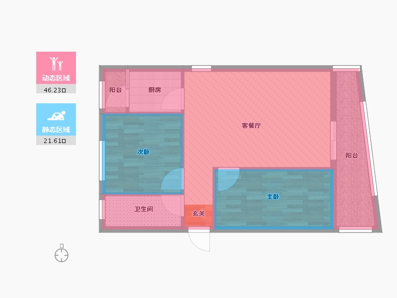 上海-上海市-绿洲长岛花园-59.86-户型库-动静分区