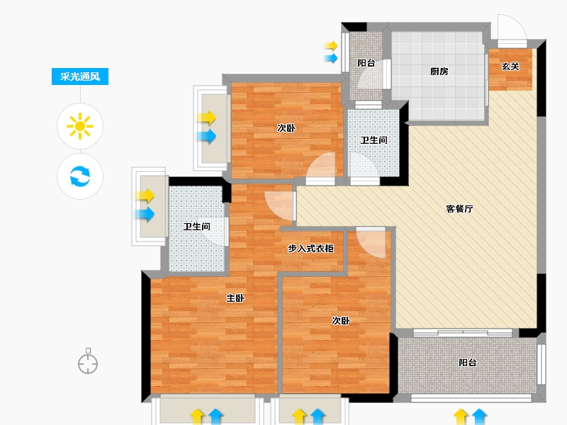 广西壮族自治区-桂林市-山水凤凰城-93.87-户型库-采光通风