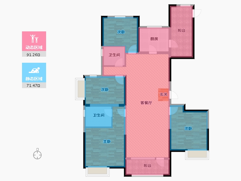 山东省-东营市-万达华府-144.78-户型库-动静分区