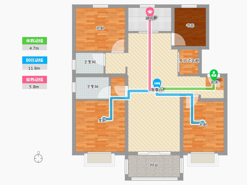 江苏省-连云港市-水韵华府-111.20-户型库-动静线