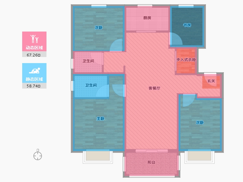 江苏省-连云港市-水韵华府-111.20-户型库-动静分区