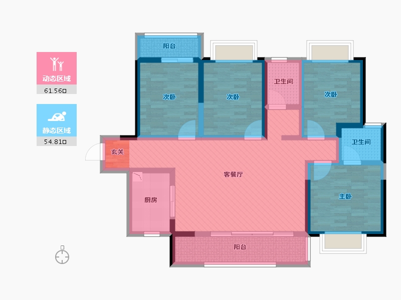 湖南省-长沙市-领航公馆-99.67-户型库-动静分区