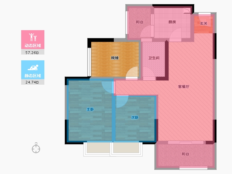 重庆-重庆市-颐博园-79.04-户型库-动静分区