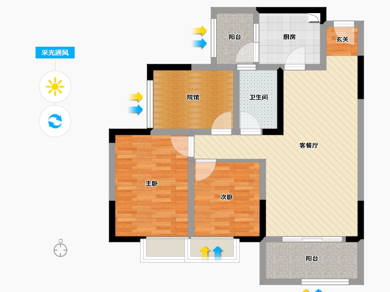 重庆-重庆市-颐博园-79.04-户型库-采光通风