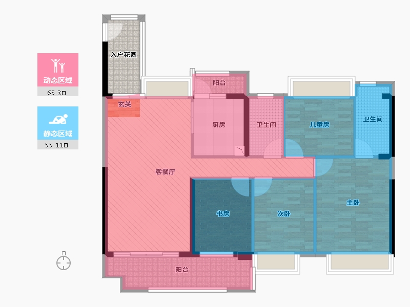 广东省-阳江市-保利中央公园-112.44-户型库-动静分区