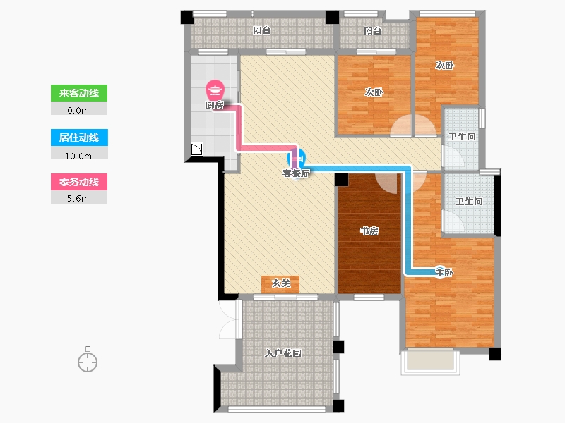 湖南省-常德市-北金城-二期-133.62-户型库-动静线