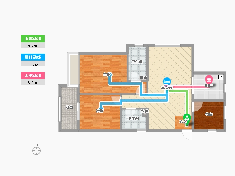 浙江省-杭州市-昆仑华府-80.64-户型库-动静线