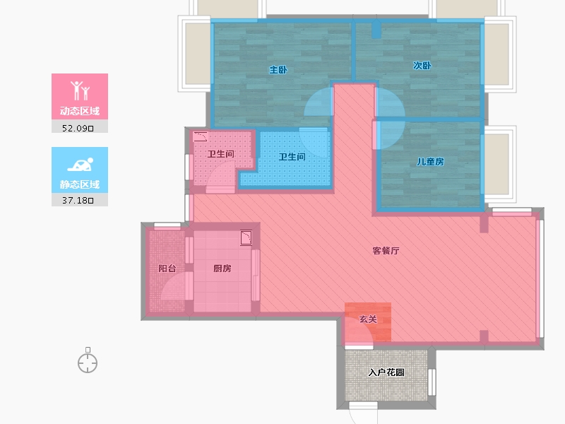 湖南省-郴州市-水榭花都-81.66-户型库-动静分区