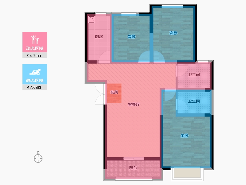 陕西省-西安市-经渭新区-88.27-户型库-动静分区