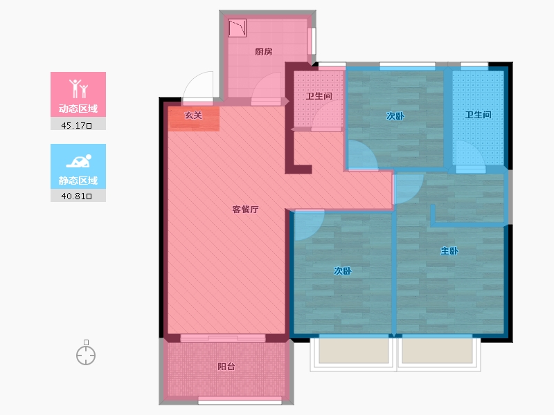 陕西省-西安市-十年城-74.82-户型库-动静分区