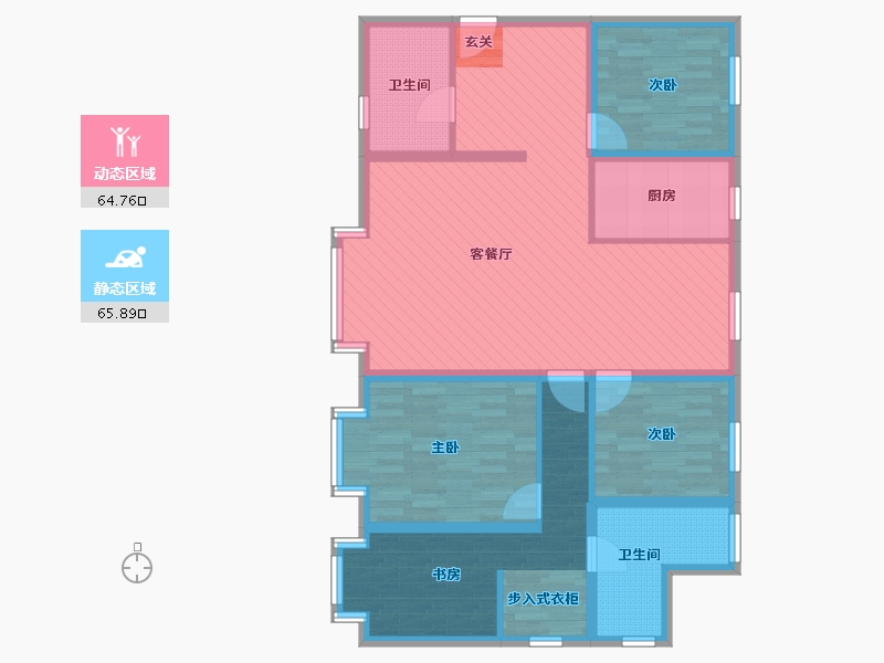 新疆维吾尔自治区-乌鲁木齐市-公园柒号-115.73-户型库-动静分区