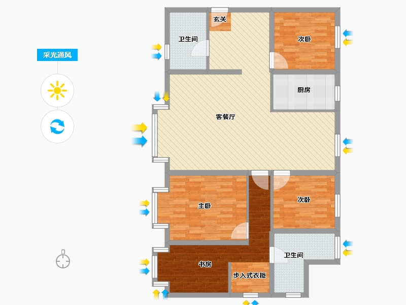 新疆维吾尔自治区-乌鲁木齐市-公园柒号-115.73-户型库-采光通风