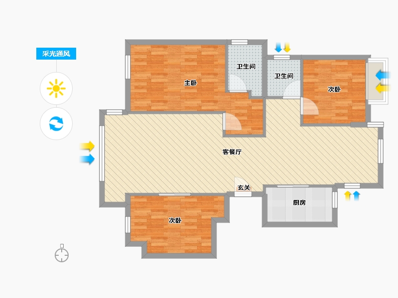 浙江省-绍兴市-南门春晓-97.60-户型库-采光通风