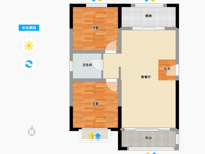 甘肃省-兰州市-经纬印象-73.76-户型库-采光通风