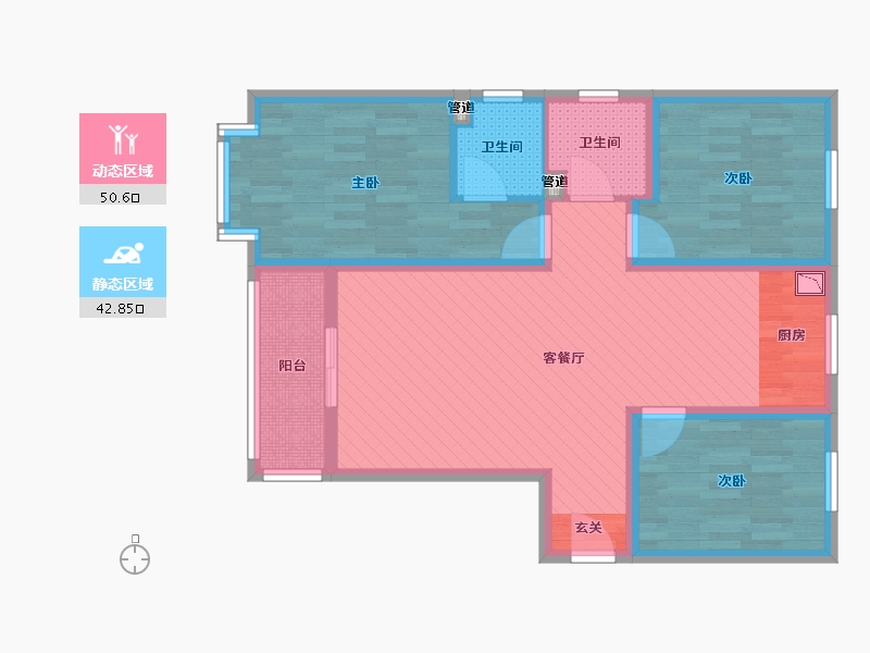 河北省-保定市-望都温泉花园-82.00-户型库-动静分区