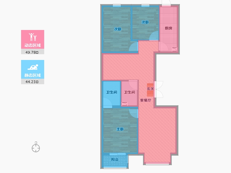 北京-北京市-广华新城-83.27-户型库-动静分区