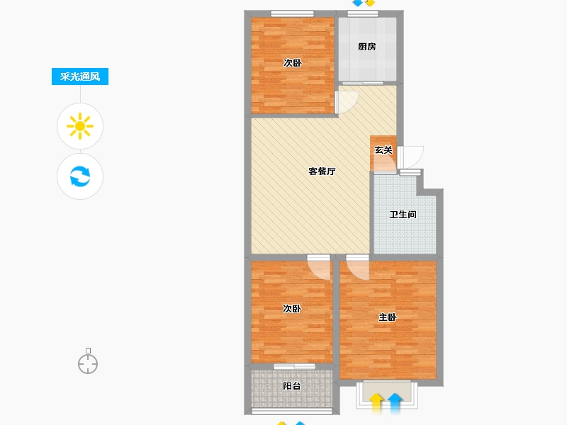 山东省-潍坊市-恒信巴塞小镇(建设中)-82.00-户型库-采光通风