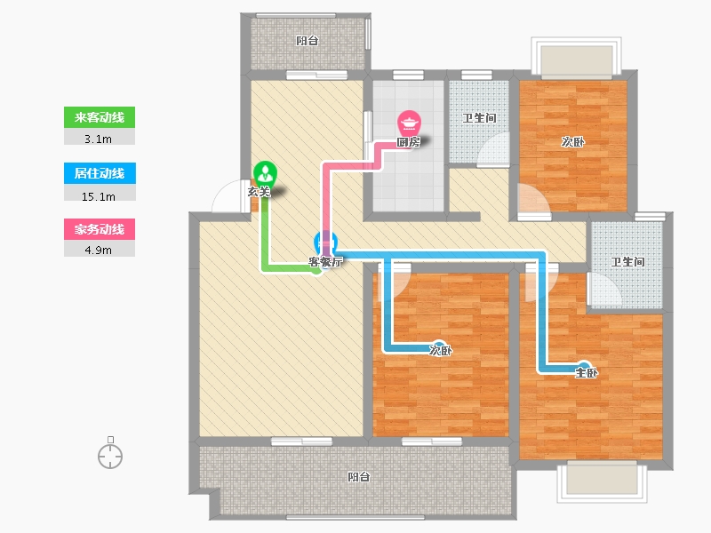 湖南省-郴州市-华申.首府-110.60-户型库-动静线