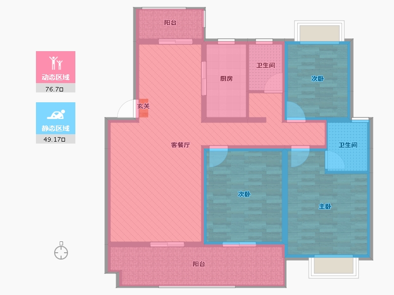 湖南省-郴州市-华申.首府-110.60-户型库-动静分区