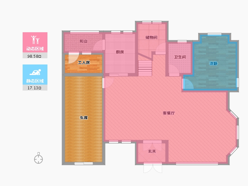 辽宁省-沈阳市-碧桂园太阳城-129.56-户型库-动静分区