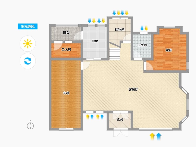 辽宁省-沈阳市-碧桂园太阳城-129.56-户型库-采光通风