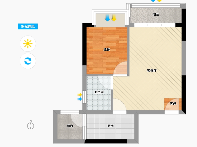 广东省-阳江市-阳春尚品-39.40-户型库-采光通风