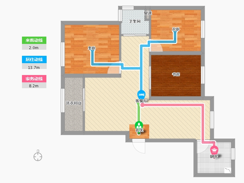 浙江省-宁波市-中央公馆-73.55-户型库-动静线